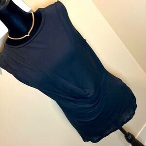 Forever 21 Black Sleeveless Ruched Knit Top Small